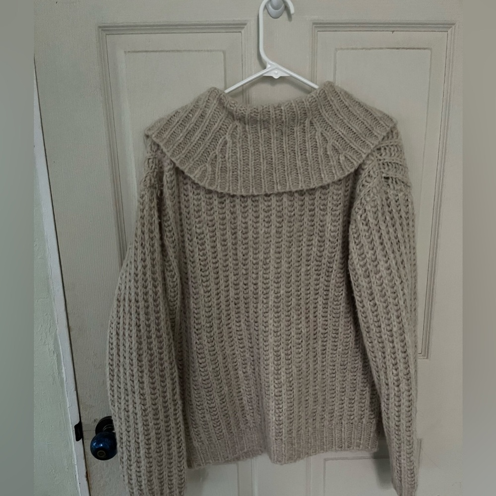 Pilcro x Anthropologie Flower Cardigan Sweater Large Slouchy Wool Blend - Picture 6 of 8